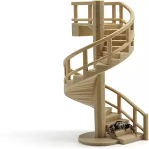 점프 스파이더 인클로저 액세서리 - 재미있는 회전 계단 자석 마운트가 있는 클라이밍 장난감 장식