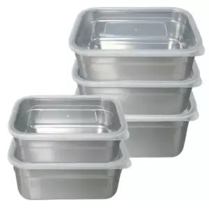 올품락 포스코 STS304 열고닫기 편리한 이지씰 스텐밀폐용기 빅사이즈 5종세트