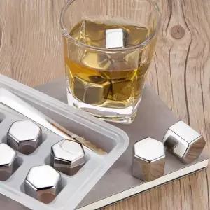 [콩심팥심]안 녹는 얼음 아이스큐브 6p +집게 녹지않는스텐얼음