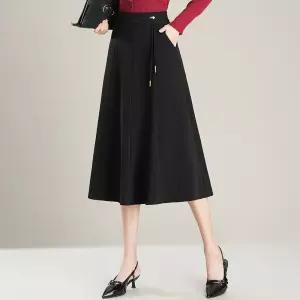 치마 여성 롱 가을 캐주얼 데일리 쉬폰 A라인 룩 정장 플리츠 SPO마켓3
