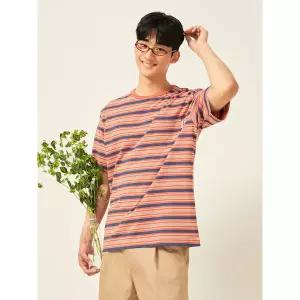 빈폴 멀티 스트라이프 라운드 반소매 티셔츠 - 핑크 (BC5542C39X) 123245