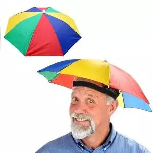 [콩심팥심]휴대용 머리형 파라솔 골프 양산 모자 UV차단 우산캡