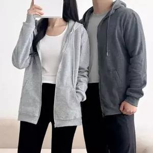 겨울 남녀공용 베이직 기모 후드집업