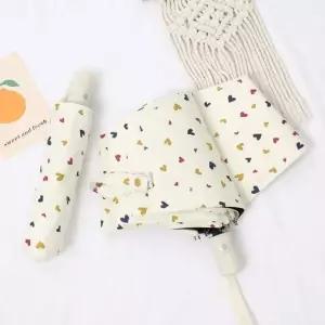 [콩심팥심]하트 무늬 자동 접이식 우산 차광 암막 방수 휴대용 양산 양우산