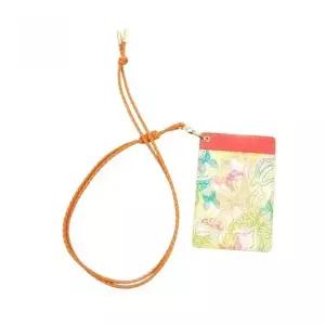 나비 일러스트 가죽 카드지갑 목걸이형 홀더