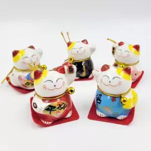 미니 마네킨네코 피규어 5세트집들이선물 인형 장식어 네꼬 개업 행운 달마대사 고양이 키네코 특별한 규어