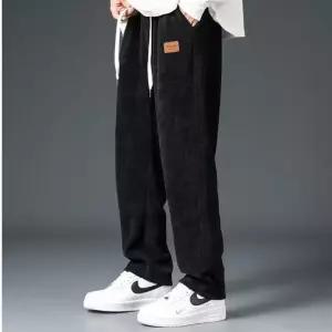 베이직 코듀로이 일자 기모 허리밴딩 트레이닝 바지통넓은복 조거팬츠 데일리 남여공용 수면 겨울체육 하의
