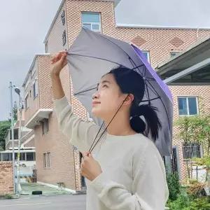쓰는 우산모자 소형 머리에 퍼플