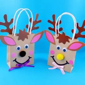 [셀러에이드]크리스마스 루돌프 종이백 패키지 핸들 사각 명품 와인