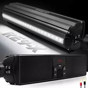 고호크 모터사이클 스피커 블루투스 - 앰프 내장 방수 라디오 오디오 시스템 AUX/FM 라디오/USB MP3