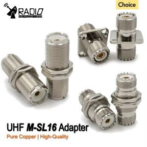 PL259 UHF - 암 잭 직선형 4홀 플랜지 패널 섀시 마운트 SO239 벌크헤드 RF 어댑터 커넥터 구리 황동