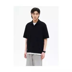 브랜드정품 에잇세컨즈 8SECONDS 데일리 피케 칼라 티셔츠 블랙 289041