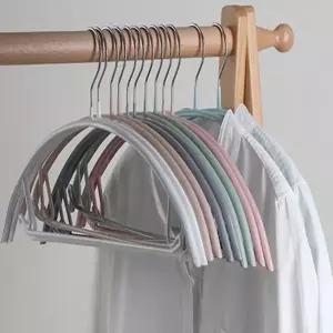 어깨 뿔 방지 옷걸이 깔끔한 라운드 플라스틱 논슬립 옷걸이 튼튼한 수납용 바지 무빙 철제