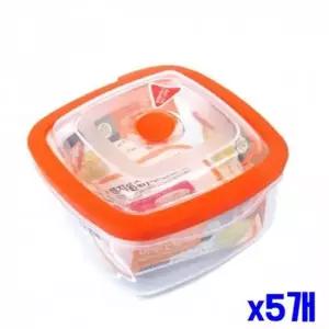 WL 정사각형 전자레인지용기 1000ml x5개 냉장고밀폐용기 전자렌지뚜껑 전자렌지요리