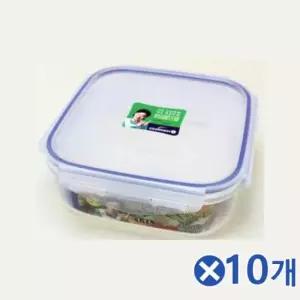 WL 정사각 플라스틱 밀폐용기 1100ml) 보관 반찬통 10개 냉동실보관용기 냉장고수납용기