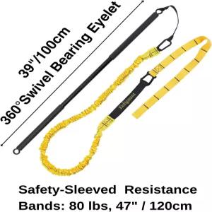 골프/야구/테니스 개선용 스윙 트레이너 웨이트 트레이닝 바가 있는 저항 코드(25 80파운드) 코어