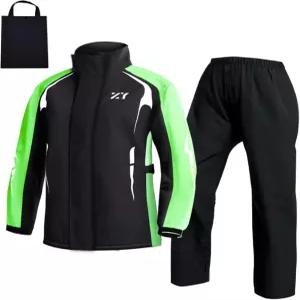 린조이 스타일리시한 레인 수트 남성용 경량 방수 포장 가능한 재킷 기어 후드 윈드브레이커 포함