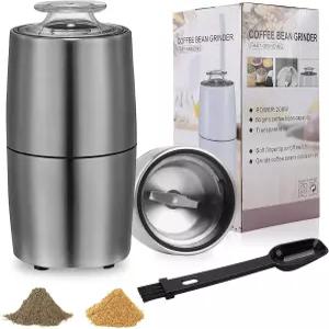 향신료 그라인더 커피 200w 전기 허브 구성 스테인리스 스틸 본체 및 칼날 청소 브러시 포함