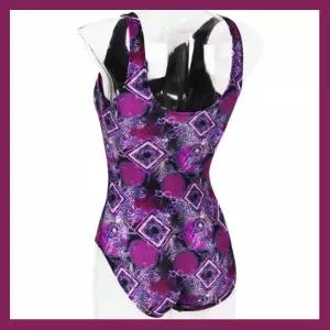 고급 브랜드 수영복 예쁜수영복 퍼플스퀘어 브라캡내장형 아쿠아로빅 u백 엄마수영복 가족여행