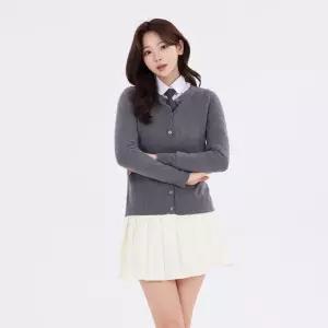 베이직 크림 테니스 스커트 치마 교복 학생복