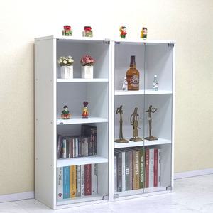 드림퍼니처 드림1036 유리문 깊이30cm A4화일 3단 장식장 4단 수납장 책장 공간박스 피규어진열장 틈새장 소품장