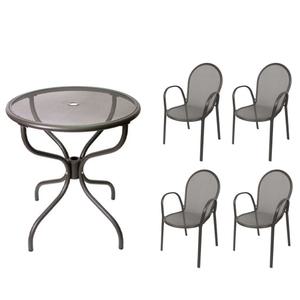 철망원형 사각 4인의자 테이블세트 파라솔 가든탁자 테라스 카페 식당 팬션 철재