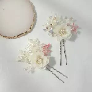 국산 한복 머리장식 뒤꽂이 웨딩헤어핀 혼주장신구 웨딩올림머리 1052