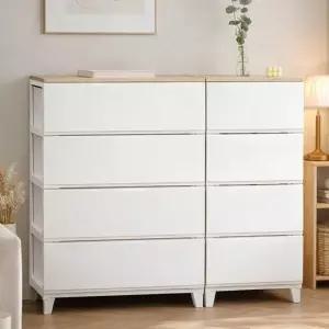 세라비 서랍장 플라스틱 우드상판 와이드형 수납장 2단 3단 4단 5단 6단