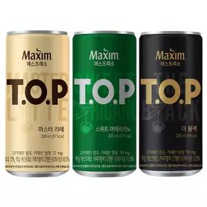 맥심 티오피 200ml x 36캔(더블랙 마스터라떼 스위트아메리카노) / 캔커피 TOP 음료수