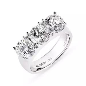 14k 브릿지 랩 다이아몬드 3캐럿 반지 1캐럿X3)