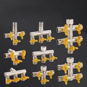 4구 5구 수도꼭지 분배기 4방향 파이프 호스 전환 3구 세탁실 분류 스위치 욕실 Y형