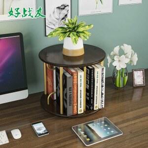 회전책장 원목 우드 1단 원형회전책장 회전 2층 따뜻한 침대테이블 진열대 낮은 책상위