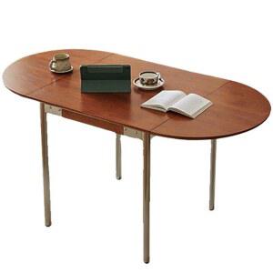 접이식 테이블 반원 식탁 원목 이동식 주방 거실 타원형 라운드