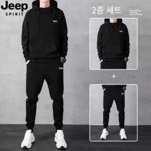 JEEP SPIRIT 간절기 운동복 세트 남성 후드 추리닝 트레이닝 투피스