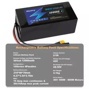 36V 48V 20Ah 리튬이온 전기자전거 배터리 팩 30A 포함 충전식 500W 750W 1000W 변환 키트