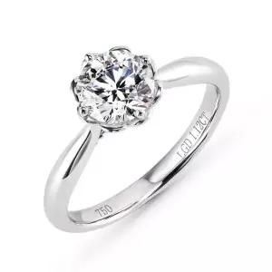 18K 프림 로즈 랩 다이아몬드 4프롱 1캐럿 반지+IGI 감정서