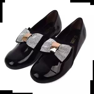 에나멜 리본장식 플랫슈즈 펌프스 정장구두 여성단화
