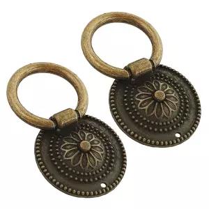 [유토피아]이엠 (국화 링 2P) 1925 서랍장 손잡이 문고리 가구 엔틱손잡이 가구손잡이 서랍장손잡이 DIY손