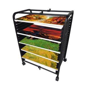 sgenee 아트 보관 랙, 캔버스 보관, 아트워크, 보드, 캐스터 패드, 드로잉 스튜디오용 갤러리, 종이 보드 랙 있는 휠이 패널, 건조 20겹의 모바일