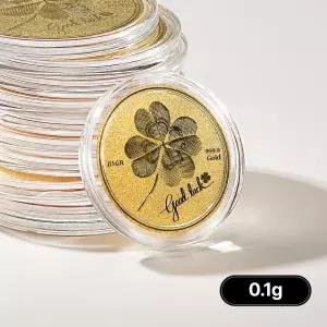 수앤진골드 럭키 크로버 골드 순금 코인 골드바 24K 0.1g 금테크 금괴 생일 선물 미니골드바 금모으기