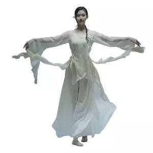 현대무용의상 원피스 한국무용 쉬폰 클래식 워십복 풀치마 댄스복 공연의상 우아한 공연복