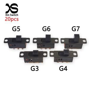 20개 슬라이드 스위치 SS23D32 DC 0.5A 50V 듀얼 로우 6핀 3 위치(2P3T) 고정 귀 진공 청소기 헤어 드라이