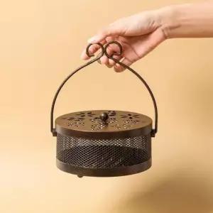 휴대용 엔틱 모기향통 케이스 야외용 철사 홀더