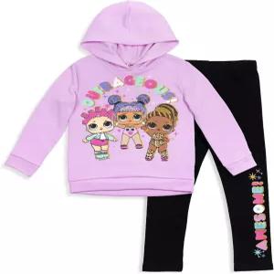 L.O.L. 서프라이즈! 롤러 SK8er 대담한 디바 소녀 풀오버 플리스 후드티와 레깅스 의상 세트 리틀 키드에서