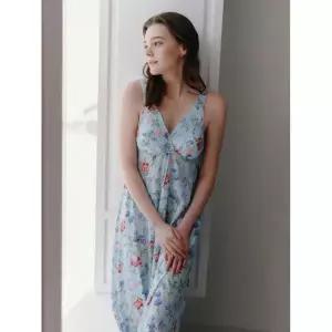 [하프클럽/솔브]비너스(정상) 플라워 쉬폰 플레어 스커트 여성 풀슬립 VFS5024_SB_C