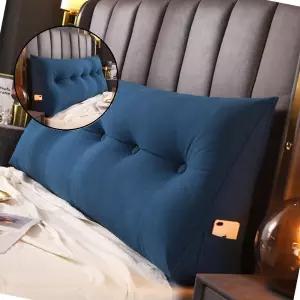 글로 침대 삼각 등받이쿠션 145cm 블루 등베개 허리쿠션