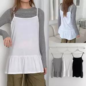 [하프클럽/아이우먼]위쉬몰 NO 캉캉밑단레이어끈나시(X223H602) 빅사이즈