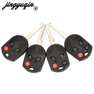 Jingyuqin 3/4 버튼 포드 머큐리 엣지 탈출 원정대 플렉스 퓨전 머스탱 토러스 링컨 Fob 원격 자동차 키 쉘 케이스