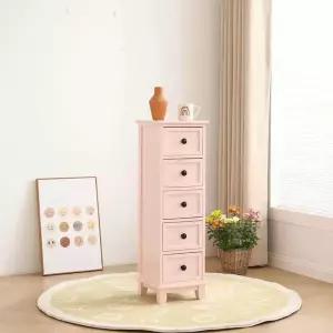 원목 미니 서랍장 앤틱 틈새 소형 핑크 안방 폭좁은 수납장  슬림옷장