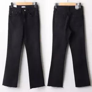 [하프클럽/나야홍]빅사이즈 602 스판데님블랙컷팅팬츠 DLOA867